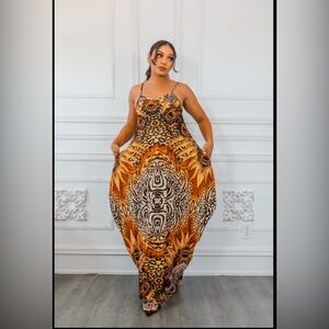 Elegant Animal Print Maxi Dress